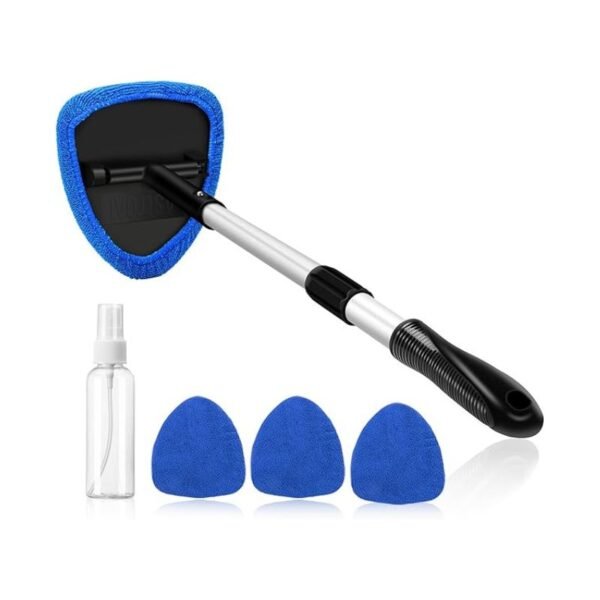 Car Windshield Cleaning Tool Inside with 4 Reusable and Washable Microfiber Pads